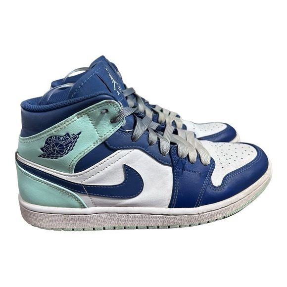 Nike Air Jordan 1 Mid "Blue Mint" Sneakers Size Men's 8.5 - Picture 2 of 13